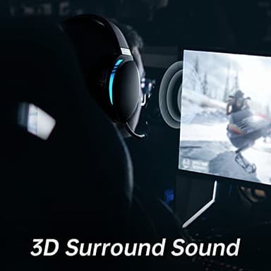 KOFIRE UG-06 Wireless Gaming Headset, 2.4GHz Bluetooth Gaming Headphones with Noise Cancelling Microphone for PS5, PS4, PC, Switch, Mac, RGB Light, Blackwhite - Image 7