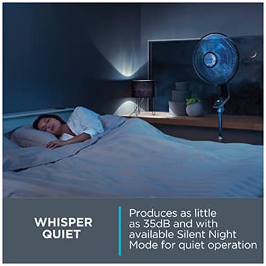 Rowenta Pedestal Fan, 53 Inches, Ultra Quiet Oscillating Fan for Bedroom, Portable, 5 Speeds, Refresh Up to 23-Feet, Silver, Indoor, VU5670 - Image 7