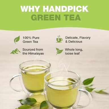 HANDPICK, Organic Green Tea Bags - 100 Eco-Friendly Tea Bags | USDA Organic | Resealable Pack for Freshness | Delicate & Flavory | Direct From India - Image 6