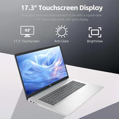 HP 17 Laptop, Intel Celeron N4120 Processor, 17.3’’ HD+ Touchscreen Display, 16GB RAM,1TB SSD, Intel UHD Graphics, Backlit Keyboard, Windows 11 Home, Fatcayes Accessory, Moonlight Blue (Renewed) - Image 3
