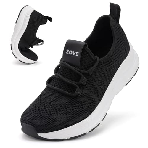 ZOVE Wide Toe Box Shoes Women Extra Wide Width Sneakers Ultra Light Road Running Shoes Non-Slip Tennis Sneakers Breathable Walking Athletic 8803 Black 39 - Image 1