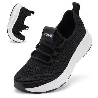 ZOVE Wide Toe Box Shoes Women Extra Wide Width Sneakers Ultra Light Road Running Shoes Non-Slip Tennis Sneakers Breathable Walking Athletic 8803 Black 39 - Image 1