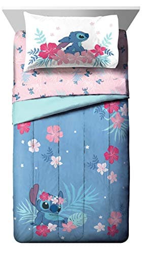 Jay Franco Disney Lilo & Stitch Paradise Dream 7 Piece Queen Bed Set - Includes Reversible Comforter & Sheet Set Bedding - Super Soft Fade Resistant Microfiber (Official Disney Product) - Image 2