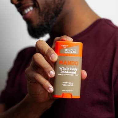 Mando Whole Body Deodorant For Men - Smooth Solid Stick - 72 Hour Odor Control - Aluminum Free, Baking Soda Free, Skin Safe - 2.6 Ounce (Pack of 2) - Unscented - Image 7