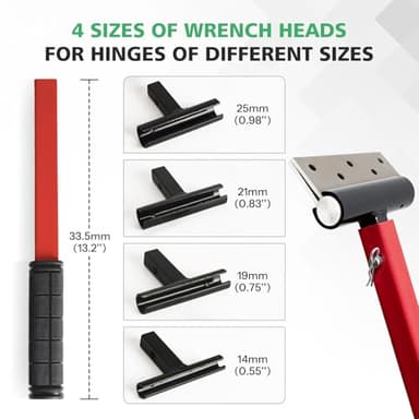 OPSOOPI 4 in 1 Door Hinge Adjustment Tool, Professional Hinge Gap Adjusting Wrench Door Hinge Adjustment Tool with Rubber Grip, Heavy Duty Hinge Bender Wrench Repair Spanner for Commercial - Image 3