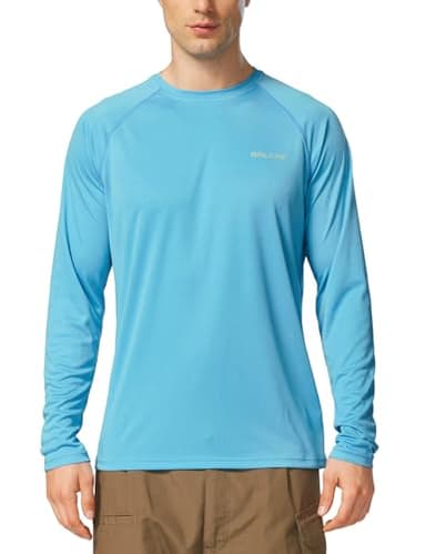 baleaf Men's Sun Protection Shirts UV SPF T-Shirts UPF 50+ Long Sleeve Rash Guard Fishing Running Quick Dry Blue Size L - Image 6