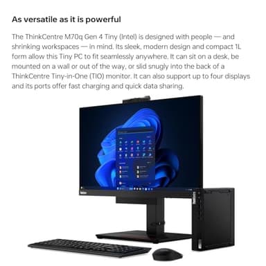 Lenovo ThinkCentre M70q Gen 4 MFF 1L Tiny Mini Business Desktop Computer, 16GB DDR5, 512GB PCIe SSD, Intel 10-Core i5-13400T (Beat i7-12700T), WiFi 6, HDMI, DisplayPort, Windows 11 Pro, Vent-Hear - Image 5