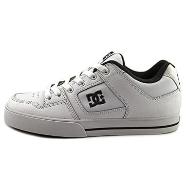 DC Men's Pure Casual Low Top Skate Shoe, White/Battleship/White, 9.5 D US - Image 4