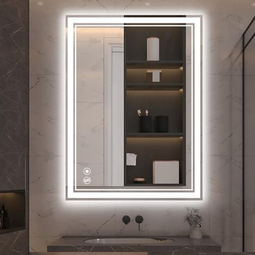 24“ x 32” LED Mirror for Bathroom LED Bathroom Mirror Anti-Fog Dimmable 3 Colors Bathroom Mirror with Lights Smart Mirror Memory Wall Mounted Front and Backlit Horizontal/Vertical - Image 1