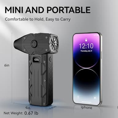 Compressed Air Duster, 4-Gear Adjustable 350000RPM Electric Air Duster,Jet Dry Blower Replace Air Can - No Canned Air Duster,8000mAh Rechargeable Air Blower for Deep Computer Clean, PC, Car Dry, Home - Image 6