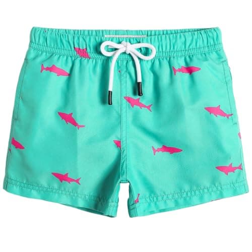 maamgic Boys Swim Trunks Toddler Swim Shorts Little Boys Bathing Suit Swimsuit Toddler Boy Swimwear,Shark SkyBlue,3 T - Image 1