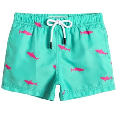 maamgic Boys Swim Trunks Toddler Swim Shorts Little Boys Bathing Suit Swimsuit Toddler Boy Swimwear,Shark SkyBlue,3 T - Image 1