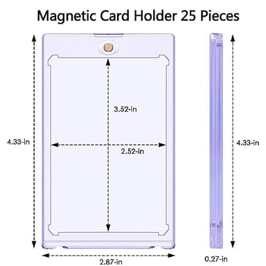 25 ct Magnetic Card Holder 35pt, Card case Holder for Trading Cards,Card Protectors Hard Plastic, Card Sleeves Display case for Baseball Card Sports Cards - Image 5
