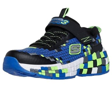 Skechers Boy's Mega-Craft 3.0 Sneaker, Black/Blue/Lime, 4 Big Kid
