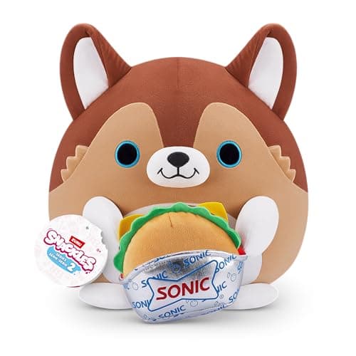 Snackles Series 2 Puppy & Sonic Burger 8 Inch Plush by ZURU, Ultra Soft Plush, Collectible Plush with Real Licensed Brands, Stuffed Animal, Giftable - Image 1