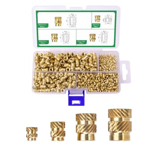 500 Pcs Threaded Inserts for Plastic M2*100 + M3*200 + M4*100 + M5*100, M3 Thread Inserts Screw Inserts Heat Set Insert Nut Inserts, Metric Knurled Nuts, Heat Inserts for 3D Printing - Image 1
