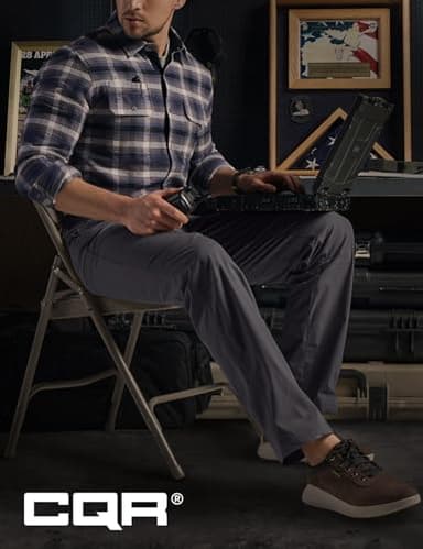 CQR Men's Vent Stretch Pants, Quick Dry Lightweight Casual Cargo Pants, Water Resistant Straight-Fit Utility Work Pants, Sedona Urban Pants Charcoal, 34W x 30L - Image 4