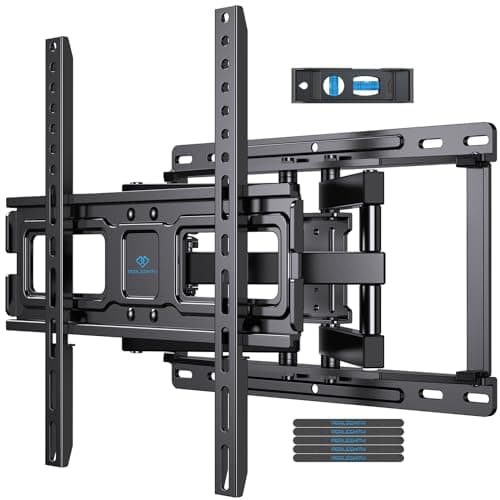 PERLESMITH TV Wall Mount Full Motion for 32-65 Inch Flat Curved Screen TVs, TV Mount with Swivels Tilts Extension Dual Articulating Bracket Arms Supports up to 99 lbs Max VESA 400x400, PSMFK9 - Image 1