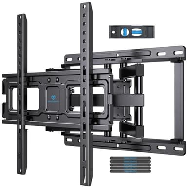 PERLESMITH TV Wall Mount Full Motion for 32-65 Inch Flat Curved Screen TVs, TV Mount with Swivels Tilts Extension Dual Articulating Bracket Arms Supports up to 99 lbs Max VESA 400x400, PSMFK9 - Image 1