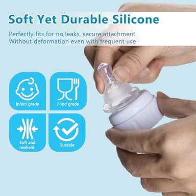 5 Pack Silicone Nipple Compatible with Dr. Brown’s Natural Bottle,Replacement Silicone Bottle Nipple, Durable and Soft Nipple, Ideal for Breast to Bottle Transition (Level 2, Medium Flow) - Image 2