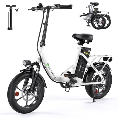isinwheel U4 16" Folding Electric Bike for Adults, 750W Peak Motor with Max 55Miles PAS Range & 19MPH EBike, 374.4Wh Battery Electric Bicycles Step-Thru Commuter E Bikes for Adults and Teens - Image 1