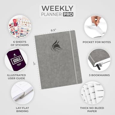 Clever Fox Planner PRO – Weekly & Monthly Life Planner to Increase Productivity, Time Management and Hit Your Goals, 8.5x11″ (Gray) - Image 2