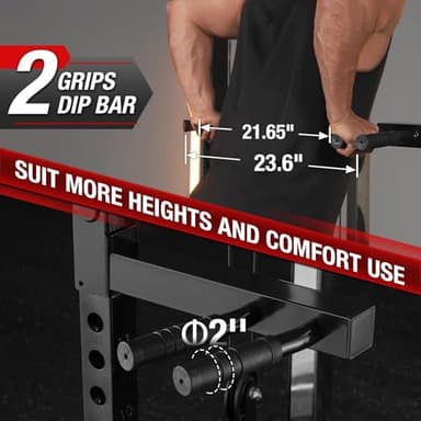 Mikolo Power Cage, 2000LB Power Rack with Independent Dual Pulley System, Multi-Function Home Gym Workout Machine for Cable Crossover (Black) - Image 8