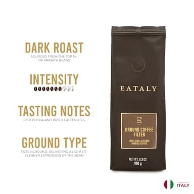Eataly 100% High Altitude Arabica Coffee (6.3 Ounce (Pack of 1), Filter Ground Coffee) - Image 4