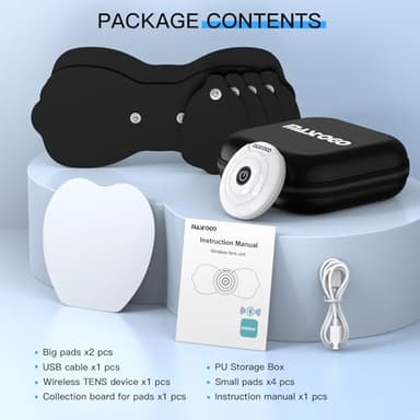 Wireless TENS & EMS Unit Back Pain Relief Massager - APP Controlled Bluetooth EMS Muscle Stimulator Machine for Back Shoulder Leg Neck Pain Relief (Black) - Image 8