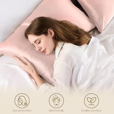 ZIMASILK 100% Pure Mulberry Silk Pillowcase for Hair and Skin Health,Soft and Smooth,Both Sides Premium Grade 6A Silk,600 Thread Count,with Hidden Zipper,1pc(Standard 20''x26'',Pink) - Image 4