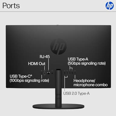HP 2025 22" FHD All-in-One Desktop Computer • The New Version for Everyday Use • Latest 13th Gen Intel Quad-Core CPU • 16GB DDR5 • 128GB Storage • HDMI • Type-C • Wi-Fi • HD Webcam • Win11 Pro • Black - Image 5