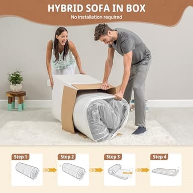 75'' Cloud Loveseat Sofa, No Assembly Required Comfy Deep Seat Couches 1 pcs for Living Room, Bedroom, Apartment - Image 3