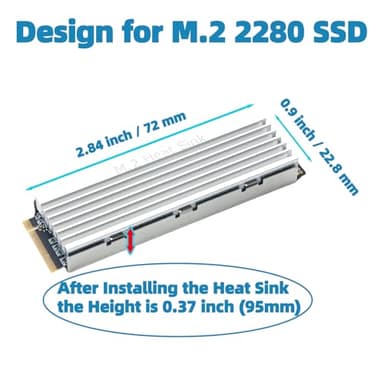 Atdcoek M.2 Heatsink with Thermal Silicone Pad for PS5/PC/Workstation - NVME Heatsink, SSD HeatSink, M.2 Heat Sink - Image 3
