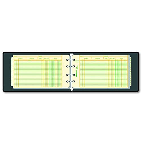 Rediform 63453 1" 4-Ring Ledger Binder with 100 Mini-Ledger Sheets and A-Z Index, 5" x 8.5" (Black) - Image 1