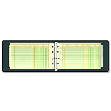 Rediform 63453 1" 4-Ring Ledger Binder with 100 Mini-Ledger Sheets and A-Z Index, 5" x 8.5" (Black) - Image 1