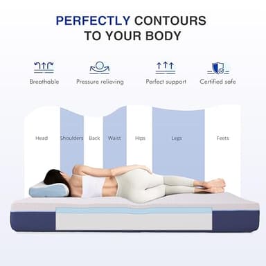 Gelsea 6 Inch Full Gel Cooling Memory Foam Mattress, Pressure Relief, Medium Firm Support,Mattress in a Box, CertiPUR-US Certified - Image 3