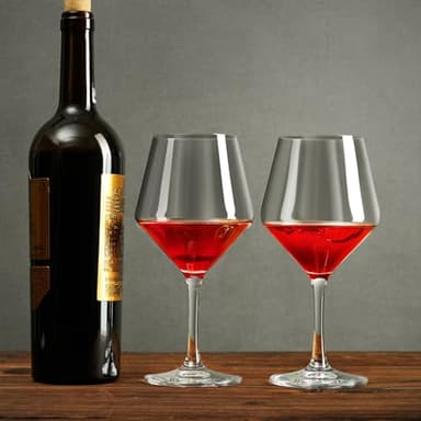 FrutPunch Hand-Blown Crystal Wine Glasses Set of 2, 16OZ, Long Stem Glasses for Red and White Wine, Christmas and Wedding Gifts - Image 6