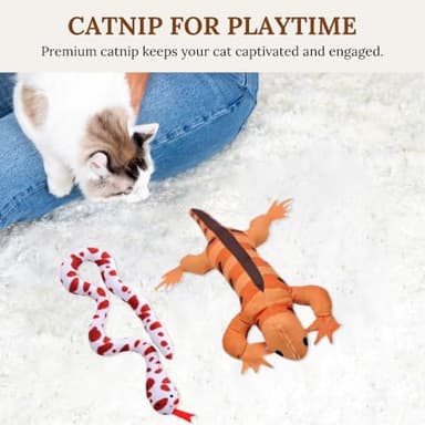 Cat Wand Toy With Suction Cups Interactive Feather Teaser Wand With Worms & Catnip Lizard Snake Chew Toys Cat Toys For Indoor Cats & Kittens Enrichment Toy For Bored Cats With 6 Colorful Attachments - Image 4
