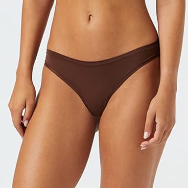 Amazon Essentials Women's Microfiber Underwear (Hipster & Thong, Available in Plus Size), Pack of 6, Black/Rich Hazel, Medium - Image 2