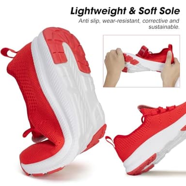 ZOVE Wide Toe Box Shoes Women Extra Wide Width Sneakers Ultra Light Road Running Shoes Non-Slip Tennis Sneakers Breathable Walking Athletic 8803 Red 36 - Image 5