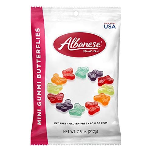 Albanese World's Best Mini Gummi Butterflies, 7.5oz Bag of Candy (Pack of 12), Individually Wrapped Soft & Chewy Candy Snacks - Image 1