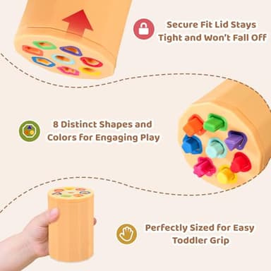 Shape & Color Sorting Montessori Toys for Toddlers 1-3, Soft Silicone Sensory Toys, Preschool Learning Activities Matching Game, Educational Toy for Fine Motor Skills, Travel Gift for Boys and Girls - Image 5