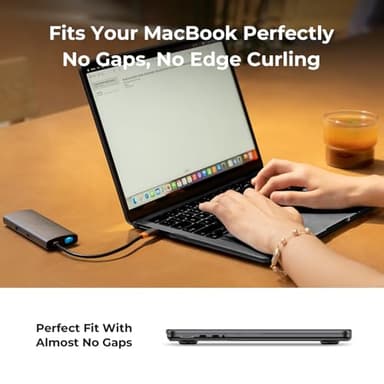 EooCoo Case Compatible with MacBook Pro 14 inch 2025 2024-2021 M4 M3 M2 M1 Pro Max Chip, Hard Shell Cases with Keyboard Cover, Screen Protector - Crystal Black - Image 5
