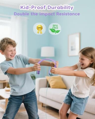Kids Headphones with Cord for School, 74/85/94dB Volume Limit, Wired Over-Ear Headphones for Kids Boys Girls, Stereo Sound 3.5mm Jack for Tablet, Kindle, YOTO Player, Airplane Travel, Purple Green - Image 6