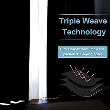 RYB HOME Blackout Curtains for Kitchen, Over Sink Privacy Curtains Window Decor, Thermal Insulating Drapes for Bathroom Cafe Bedroom Small Window, W 42 x L 24 inch, Black, 2 Panels - Image 5