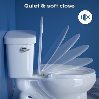 Clirass Elongated Bidet Toilet Seat with Quiet-Close, Non-Electric Bidet Mode with Dual Nozzles, Fit Elongated Toilet Seat, Adjustable Water Pressure with Brass inlet - Image 6