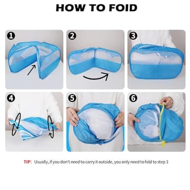 UWE Small Animal Playpen, Chicken Brooder Box with Cover Top, Portable Outdoor Exercise Pet Cage Tent, Waterproof Breathable Pet playpen Indoor for Chick Ktiien Bunny Hamster Guinea Pig, Blue - Image 8