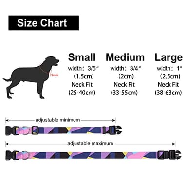 Suredoo Adjustable Dog Collar with Patterns, Ultra Comfy Soft Nylon Breathable Pet Collar for Small Medium Large Dogs (L, Purple Geometry) - Image 4