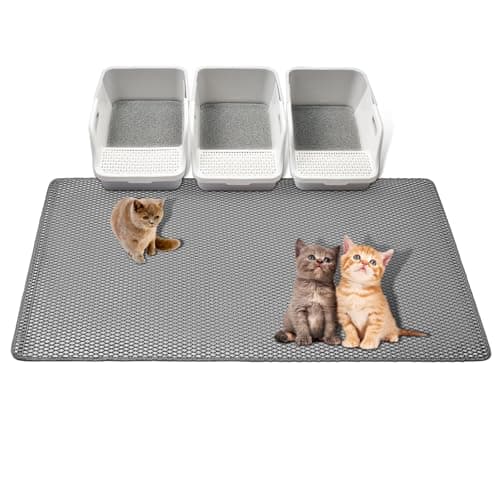 XXL 47''X 36'' Supper Large Cat Litter Box Mat,2 Layer Litter Mat for indoor cats,Rug for Pet kitty,Litter Trapping Mats,Waterproof Urine Proof,Non-Slip