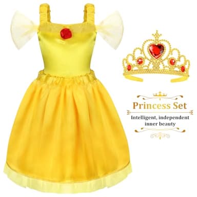 LIMIROLER 18 Pcs Princess Dress Up Clothes for Little Girl Role Play Costume Gift Set, Princess Dress Up Toys for Toddler Girls, Birthday Christmas Party Gifts for Girls Aged 3-6 Years Old - Image 8